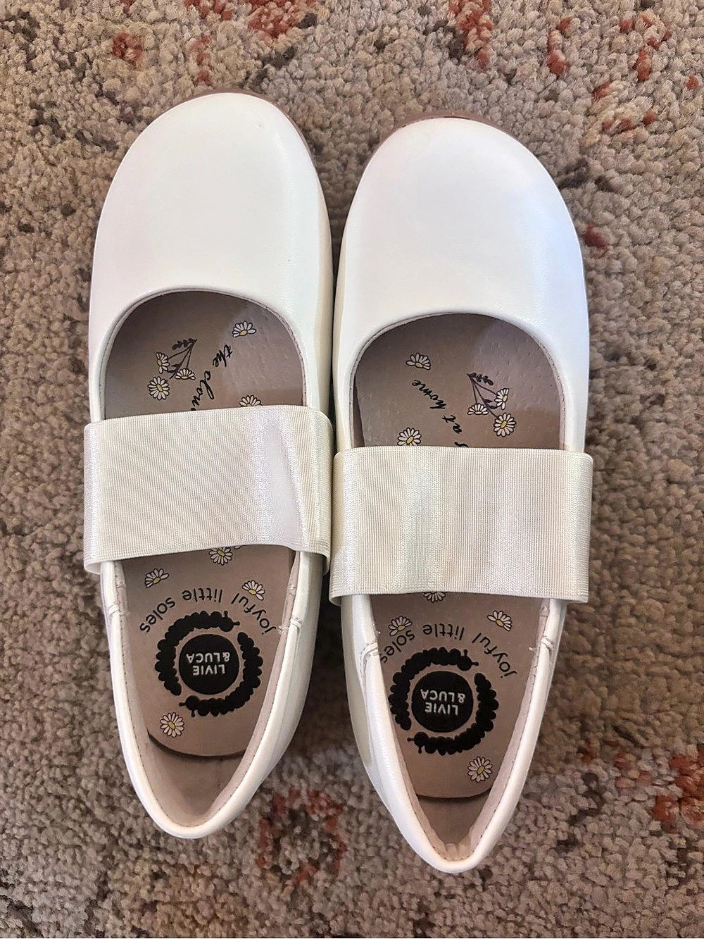 LIVIE & LUCA White Mary Jane Flats